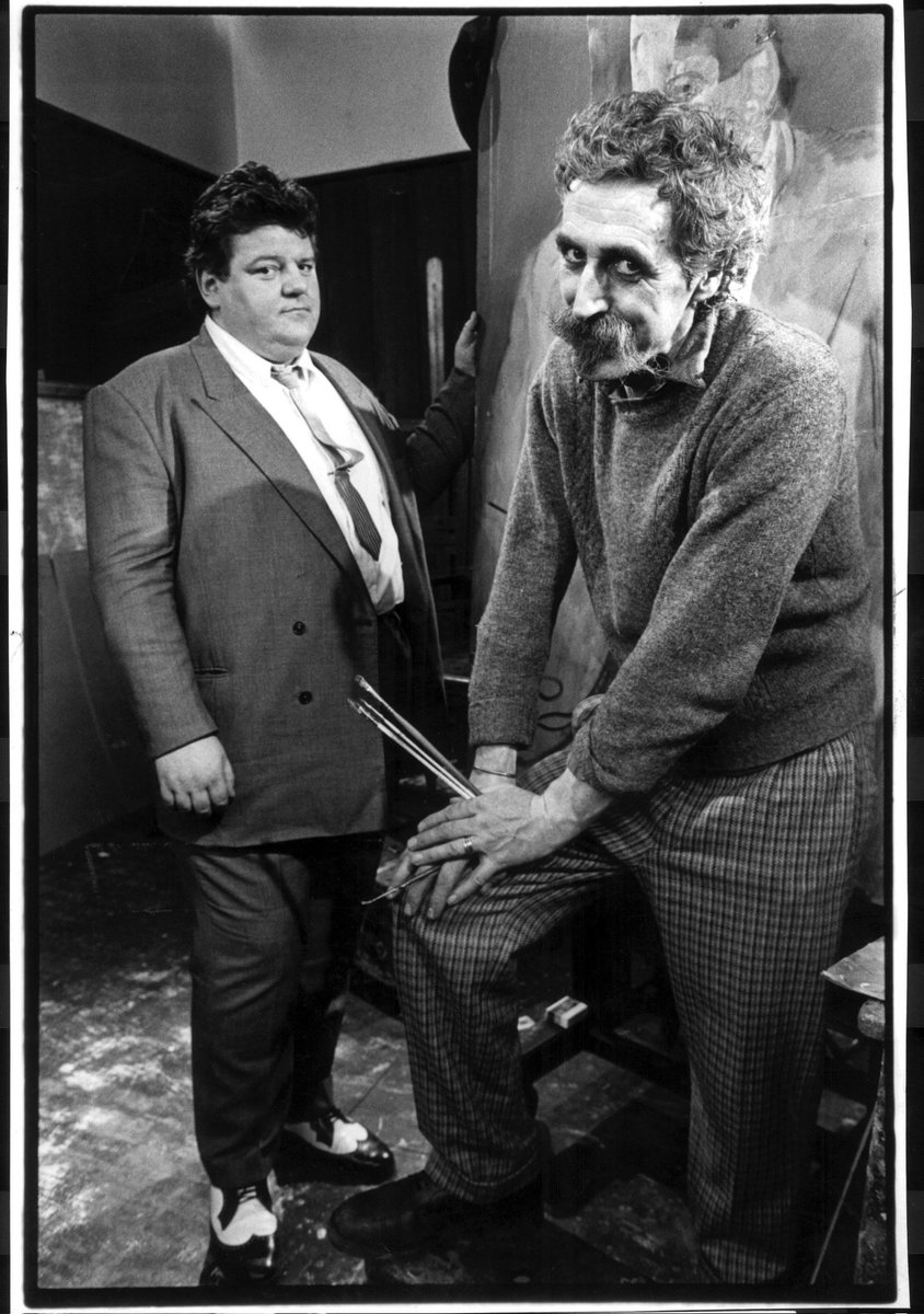 Robbie Coltrane with Scottish artist and playwright John Byrne.

Coltrane starred in the award-winning 1987 drama series Tutti Frutti, which was written by Byrne.
