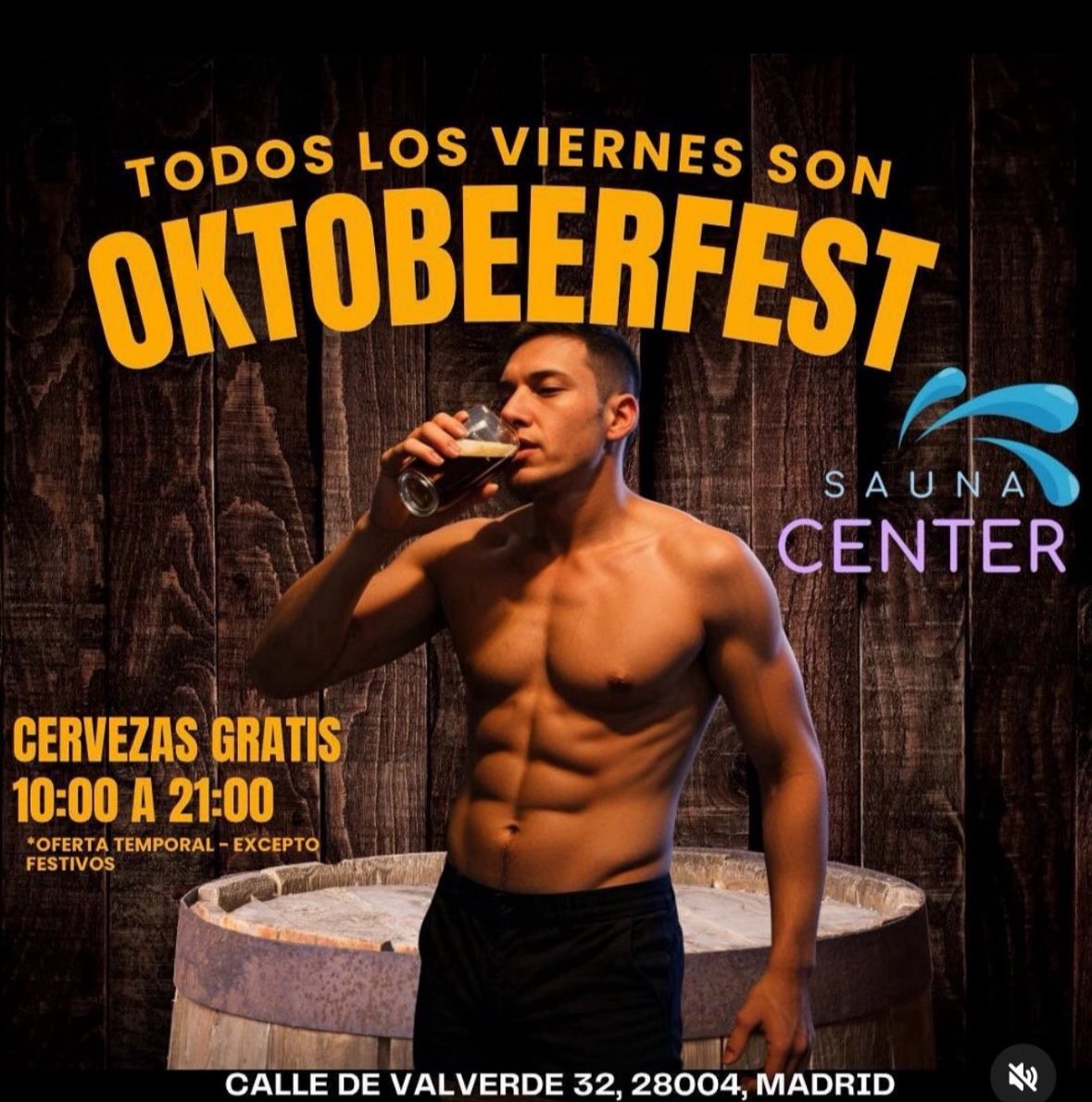 🍻 ¡HOY es viernes y en Sauna Center ya se vive el Oktobeerfest!
🔥 tienes cervezas GRATIS y mucho cuerpo caliente por descubrir…
¿Planes? Sí: 🔥 sudor, espuma y buena vibra.
📍C/ Valverde 32, Madrid
#ViernesCaliente #MadridGay 💦 <a href="/SaunaCenterMad/">Sauna center</a>