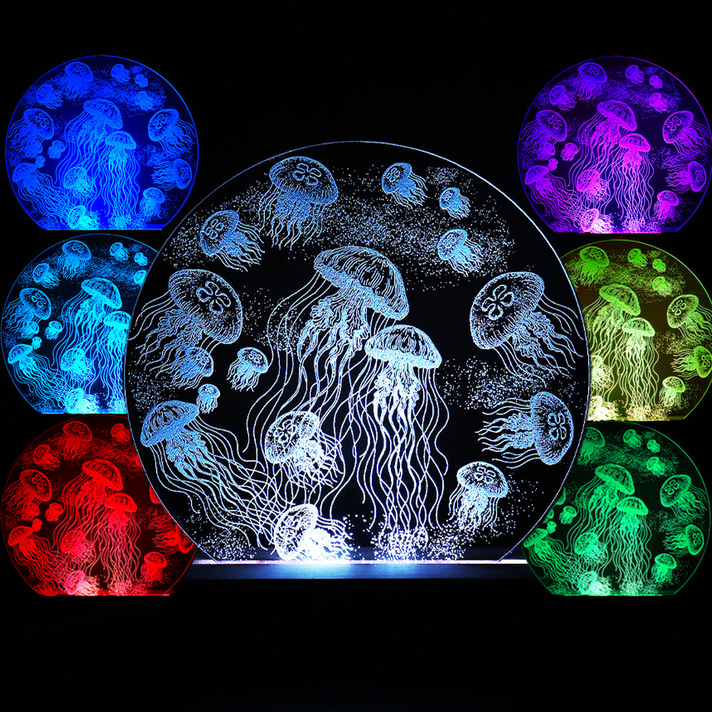 lasercreatemoon's tweet photo. 7色に光るクラゲのフロアライトで、お部屋がまるで水族館🌊✨
USB給電＋レーザー彫刻の繊細デザイン。
8/31まで《￥200 OFF》開催中！
👉 https://t.co/REbRAcCItg
#ハンドメイド #クラゲライト #インテリア照明 #癒し空間 #夏ギフト https://t.co/nyMZITGtqI