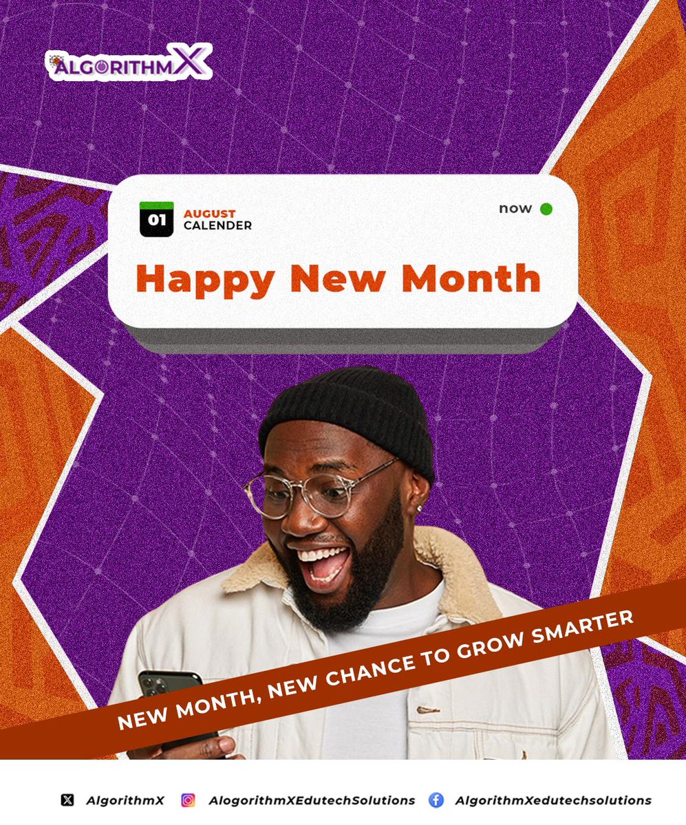 AlgorithmX_124's tweet image. New Month. New Goals. Smarter Growth.
Happy New Month from AlgorithmX 🎉
August is packed with smart opportunities—don’t miss a thing!
#AlgorithmX #AugustGoals #HappyNewMonth #EdTech
