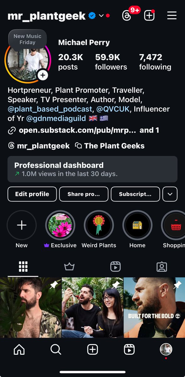 I’m now getting 1 million views per week on Instagram, and I’m feeling pretty good about that Instagram.com/mr_plantgeek