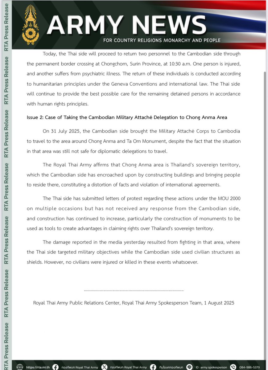 Royal Thai Army (English Version) tweet media
