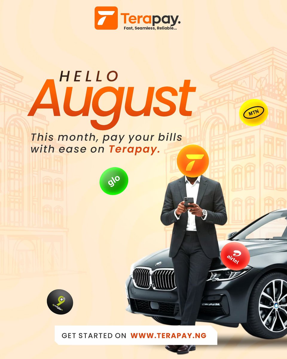Terafinanc's tweet photo. 🚀 Hello August!

This new month, make life easier with Terapay - your one-stop solution for cheap data and affordable bill payment.

✅ Fast
✅ Seamless
✅ And Reliable

Simply login to  https://t.co/7u42Xkpgr5 to get started! 

Life No Suppose Hard! 😌

#Terapay #HelloAugust https://t.co/x8NrPeuf3p