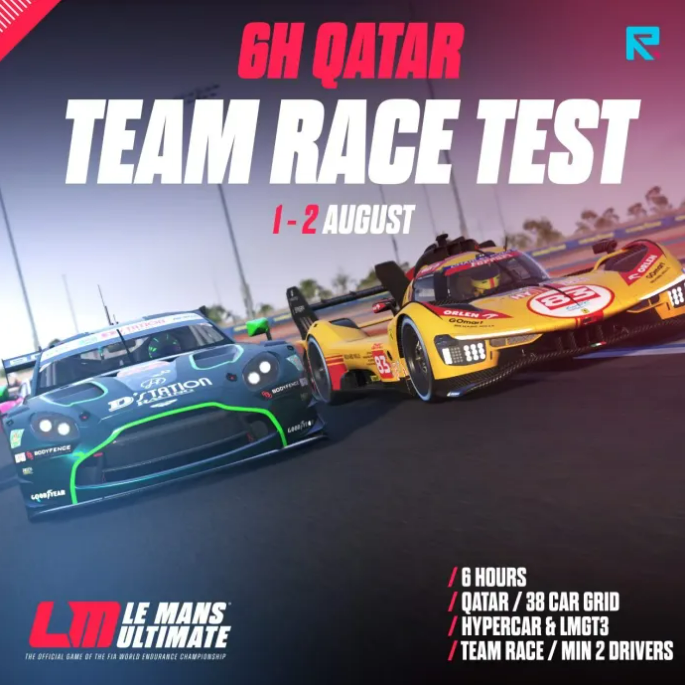 Raul Suarez (Vasdes) (@raulsuarez21) on Twitter photo Hoy a las 15:00h descubrimos nuevas tierras.
Esteremos en las 6h de Qatar de Lemans Ultimate representado a <a href="/RinconRacing/">RinconRacing TMCustomLogos</a> con:
- <a href="/A_Senao46/">Alberto Senao</a> (9k en Iracing, rookie en LMU)
- <a href="/alxinako/">Alxinako 💎</a> (no se conoce el circuito)
- Un servidor (lleva 1 año sin acabar una resistencia) Hoy a las 15:00h descubrimos nuevas tierras.
Esteremos en las 6h de Qatar de Lemans Ultimate representado a <a href="/RinconRacing/">RinconRacing TMCustomLogos</a> con:
- <a href="/A_Senao46/">Alberto Senao</a> (9k en Iracing, rookie en LMU)
- <a href="/alxinako/">Alxinako 💎</a> (no se conoce el circuito)
- Un servidor (lleva 1 año sin acabar una resistencia)
