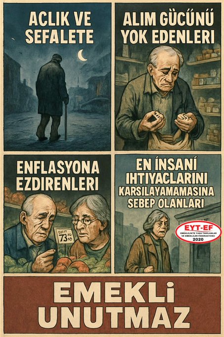 Baki Yılmaz Emekli-EYT (@bakiylm42792509) on Twitter photo Unutmayız !
Maaşı sadakaya çevirenleri,
Emeği ve alım gücünü yok edenleri,
#enflasyon a ezdirenleri,
Açlığa ve sefalete terk edip,
Yaşam mücadelesine düşürenleri,
Unutturmayız!
Sandıkta hatırlatacağız !
#EmekliUnutmaz
#5000KısmiyiUnutturmayız
<a href="/RTErdogan/">Recep Tayyip Erdoğan</a>
<a href="/isikhanvedat/">Prof. Dr. Vedat Işıkhan</a> Unutmayız !
Maaşı sadakaya çevirenleri,
Emeği ve alım gücünü yok edenleri,
#enflasyon a ezdirenleri,
Açlığa ve sefalete terk edip,
Yaşam mücadelesine düşürenleri,
Unutturmayız!
Sandıkta hatırlatacağız !
#EmekliUnutmaz
#5000KısmiyiUnutturmayız
<a href="/RTErdogan/">Recep Tayyip Erdoğan</a>
<a href="/isikhanvedat/">Prof. Dr. Vedat Işıkhan</a>
