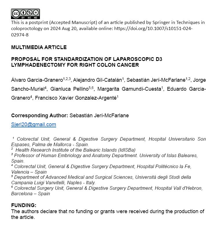 Docusalut (@docusalut) on Twitter photo Nou article a #Docusalut: Proposal for standardization of laparoscopic D3 lymphadenectomy for right colon cancer f.mtr.cool/hnvzmbivwb <a href="/cgdsonespases/">CGD Son Espases</a> <a href="/SebJeri21/">Sebastián Jerí-McFarlane</a> #PublicaSalutIB <a href="/sobacir/">SOBACIR</a> Nou article a #Docusalut: Proposal for standardization of laparoscopic D3 lymphadenectomy for right colon cancer f.mtr.cool/hnvzmbivwb <a href="/cgdsonespases/">CGD Son Espases</a> <a href="/SebJeri21/">Sebastián Jerí-McFarlane</a> #PublicaSalutIB <a href="/sobacir/">SOBACIR</a>