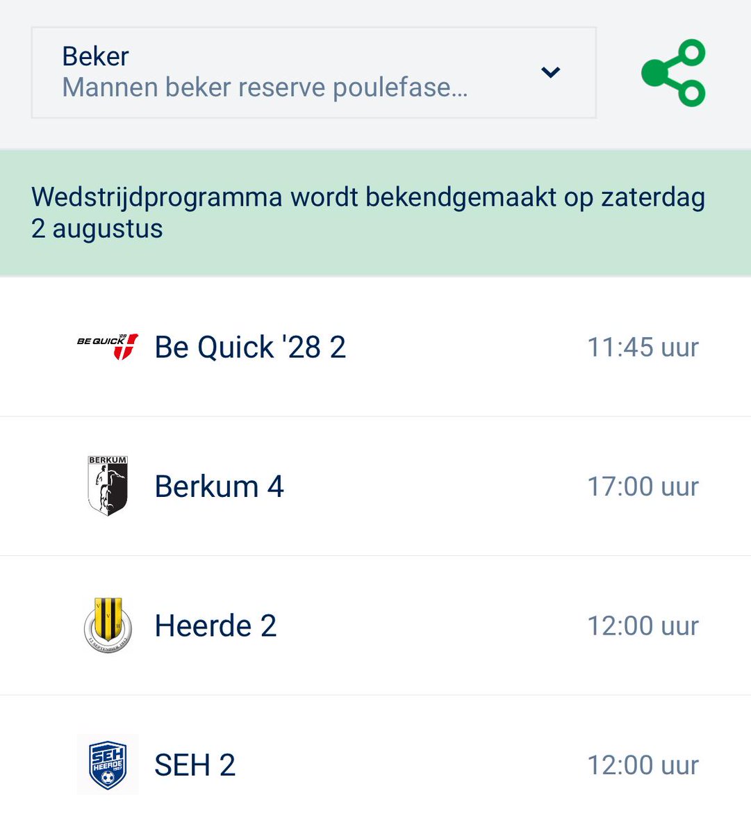 SanderZwarthof's tweet photo. Beker indeling bekend @vvSEH2 @vvSEH https://t.co/FLkd3FS8E4