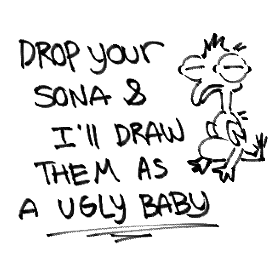 Sm0kedSa1m0n's tweet image. Drop ur sonas down below and ill draw them as a hideous baby

#furryart #furry #scalieart #scalie #art #digitalart #ocart #oc