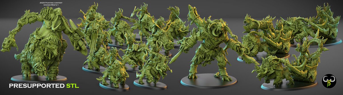 Hello everyone.
Time for the 2nd part of my Destruction DARK LEGION with a special cheeky BIG mini from 2025 painting contest winner.
Get the whole release here :
> myminifactory.com/users/ClayBeas…
> patreon.com/c/ClayBeastCre…
Have a great day and keep creating.