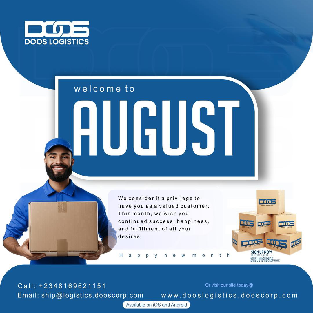 DoosLogistics's tweet image. AUGUST is here, and so are your shipping dreams. 📦
At Doos Logistics, we don’t just move packages, we move businesses.
Let’s make every delivery count.
💻 dooslogistics.dooscorp.com
#DoosLogistics #DeliverWithDoos #NewMonthNewWins #AugustVibes