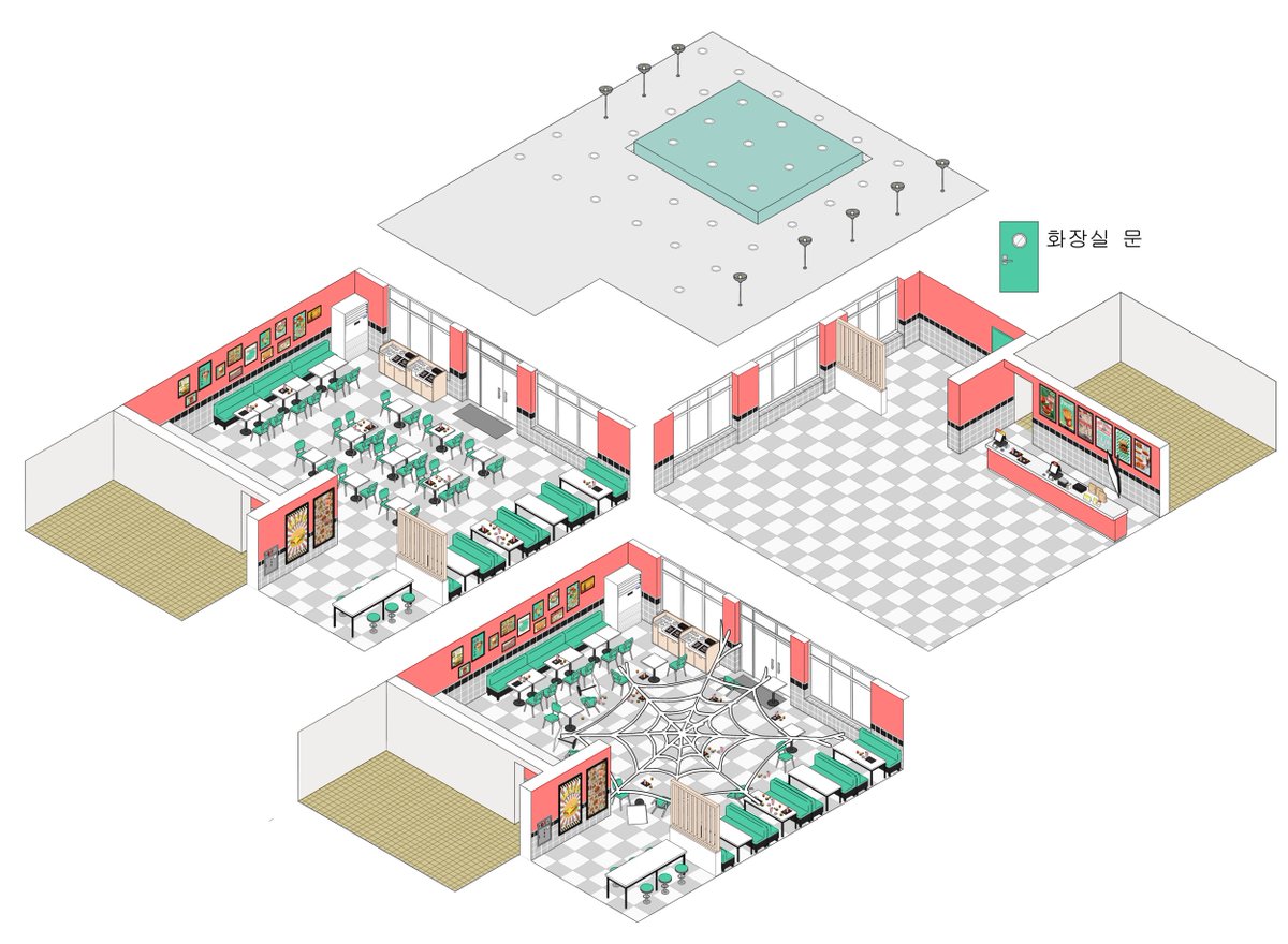 Mush Diner actually started out like this 👀
This was one of our early layout sketches.

From the kitchen and seating to poster placements, we planned every little detail ourselves.

If you’ve ever wondered how the diner came together,
this might give you a pretty good idea! 🍔🍟