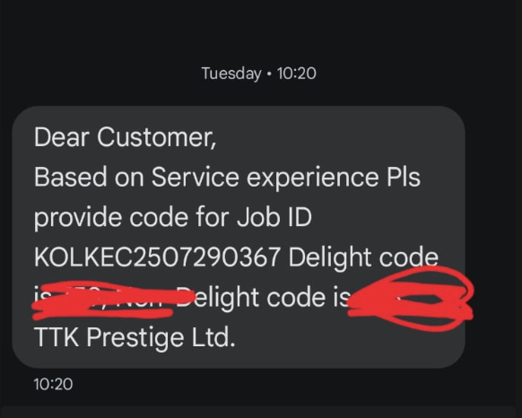 tanish3435's tweet photo. @TTKPRESTIGELTD When will I receive a update for this, the technician is not picking up the call this is pure harrasement https://t.co/EY0ixFV90x