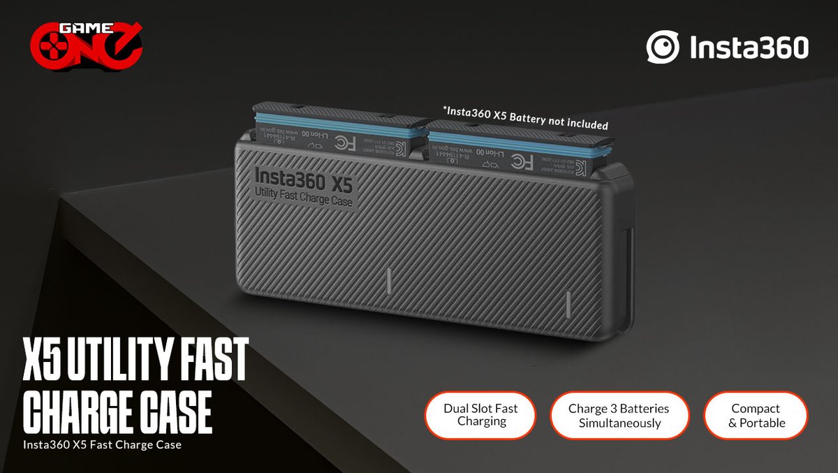 gameoneph's tweet image. Power up anywhere with Insta360 Utility Fast-Charge Case! Quickly charge two X5 batteries on the go using any USB-C power source.

🛒Shop Now: bit.ly/3IEYizO

#Insta360 #FastCharge #camerabatteries #photographygear #powerbank #USBCharging #cameraaccessories #gameoneph