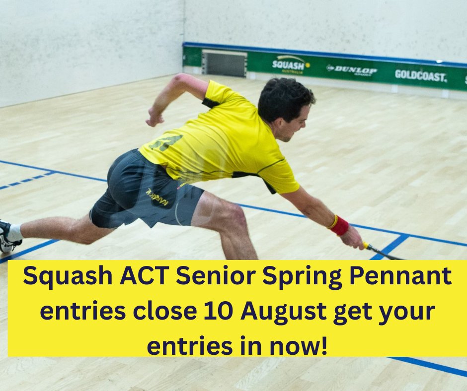 SquashACT's tweet image. Entries for the Squash ACT Senior Spring Pennant close on the 10 August, so get your entries in now - squashact.asn.au/our-events/pen…
In response to the recent pennant survey the following changes will be made for the Spring Pennant - squashact.asn.au/our-events/cha…