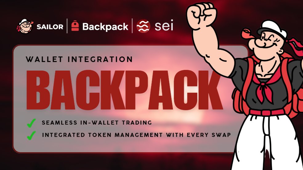 Happy to partner with the LADS <a href="/Backpack/">Backpack 🎒</a> on <a href="/SeiNetwork/">Sei</a> 🎒

1️⃣ Seamless in-wallet trading
2️⃣ Integrated token management with every swap

Everything in your Backpack 🫡