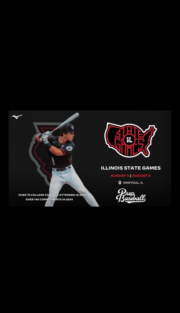 Antonio Russotiesi (@antoniorusso_33) on Twitter photo I will be competing for team 5 at the <a href="/PrepBaseballIL/">Prep Baseball Illinois</a> State Games Aug 5-6.
Game schedule:
8/5- 4:45 PM(field 3)
8/6-9:00 AM(field 2)
8/6-12:15 PM(field 4) I will be competing for team 5 at the <a href="/PrepBaseballIL/">Prep Baseball Illinois</a> State Games Aug 5-6.
Game schedule:
8/5- 4:45 PM(field 3)
8/6-9:00 AM(field 2)
8/6-12:15 PM(field 4)