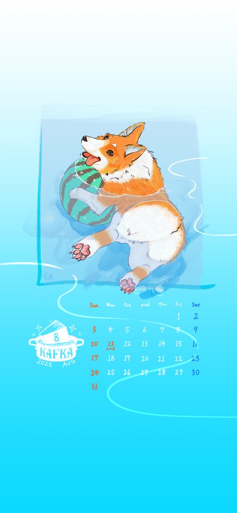 🏖️8月の壁紙カレンダー🏖️
今月は福岡さんが担当しています🍉
※個人利用の範囲内でご利用ください
#kaf_calendar #wallpaper