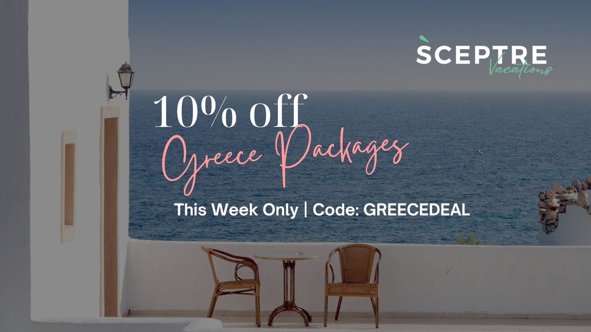 🇬🇷 Greece 2026 is calling...
✨ Book now + save 10% on 30 dreamy packages
🕒 This Week Only | Code: GREECEDEAL
sceptrevacations.com/packages/greek…
#GreekIsles #TravelDeals #Summer2026