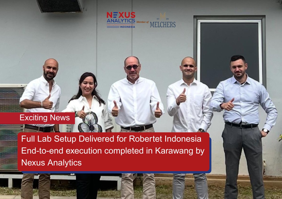 ✅Full Setup Successfully Delivered 
We are proud to share the completion of a full laboratory setup for Robertet Indonesia  in Karawang. From equipment delivery to installation and commissioning, the entire project was executed end to end by Nexus Analytics Indonesia.