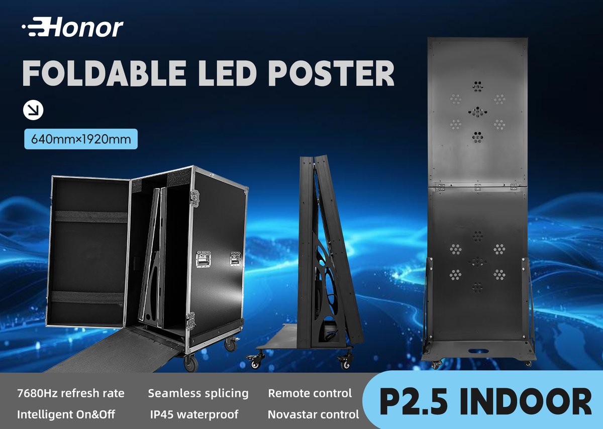 Joycehonorled's tweet image. P2.5 Foldable Led Poster 
Refresh rate: 7680hz
✅Seamles Splicing
✅Support WIFI, USB
✅Remote control

Whatsapp Joyce+86-13978333989

#ledposter #ledposterscreen #LED #จอLED #ledmonitor