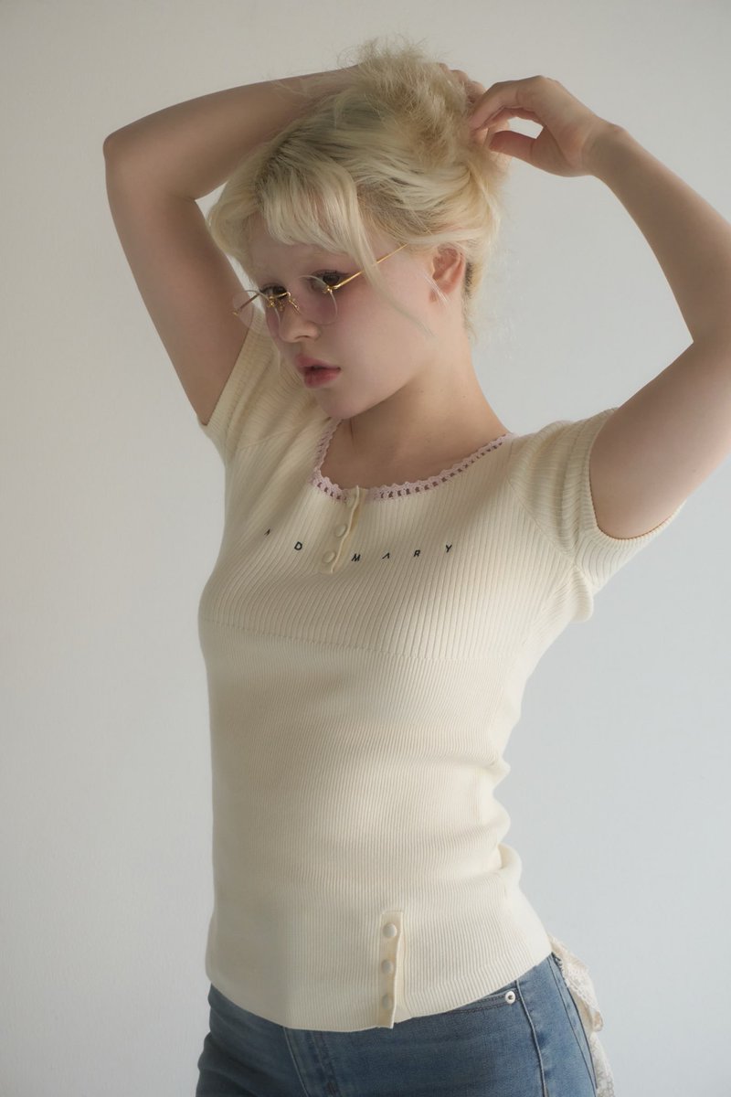 andmary Lacey mary logo tops ivory andmary Lacey mary logo tops