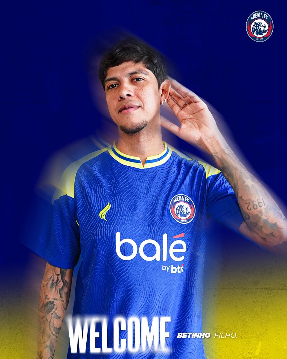 𝐒𝐞𝐥𝐚𝐦𝐚𝐭 𝐃𝐚𝐭𝐚𝐧𝐠🦁🇧🇷
Arema FC secara resmi memperkenalkan pemain gelandang asal Brazil, Betinho Filho.

Ayo berjuang bersama! 🦁✊💙

#AremaFC #Aremania #SalamSatuJiwa #BersinergiDalamSatuJiwa #welcomewelcome