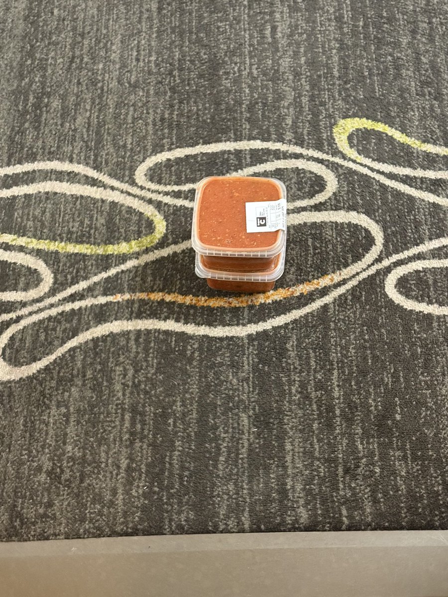 We were talking about spaghetti sauce and someone knocked on our room. No one but spaghetti sauce in front of our room. Wtf #canfurence