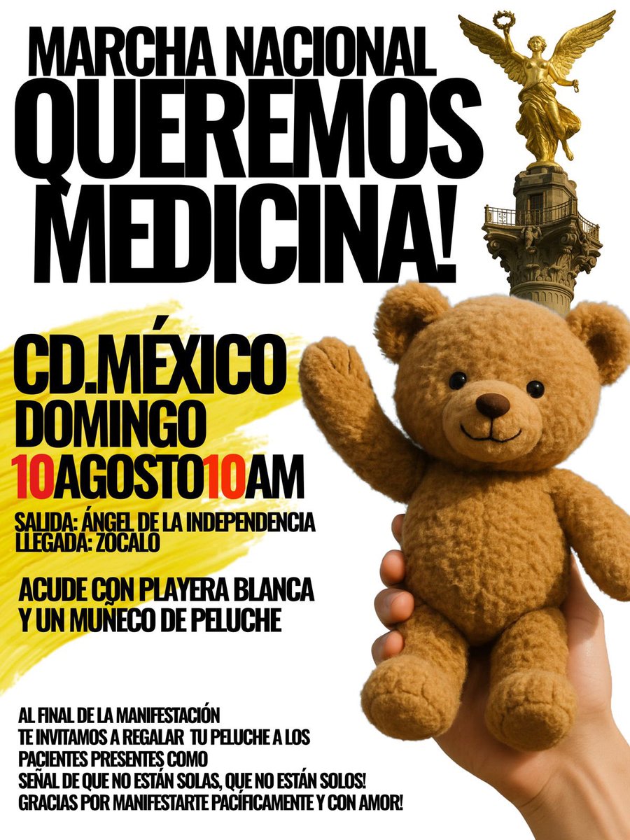 🔴Convocan a Marcha Nacional ante desabasto de medicamentos

<a href="/NARIZROJAAC/">NARIZ ROJA AC</a> confirmó que el próximo 9 de agosto a las 4 pm se manifestarán en Guadalajara; mientras que en la CDMX lo harán el 10 de agosto a las 10 am 👇🏼