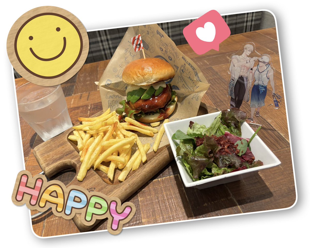 慧くん＆莉央さんランチ〜🍔🍽
ハワイアンバーガーではないけど、雰囲気で🤣✨️

#夏デート
#イヤしてオトす
#doji(<a href="/rtasq_dj/">doji┊「毒にくちづけ」単行本発売中🐍</a>)先生