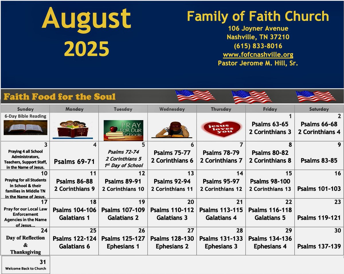 JesusIsDaTruth's tweet image. Check out the new 6-day Bible Reading Plan for August 2025. We would love for you to join us with our new 6-day Bible Reading Plan for 2025. Make a commitment to be Bible Reading Strong in 2025! Reading the Bible is a joyful habit in 2025 😀📖🙏🏼🔥✝️
