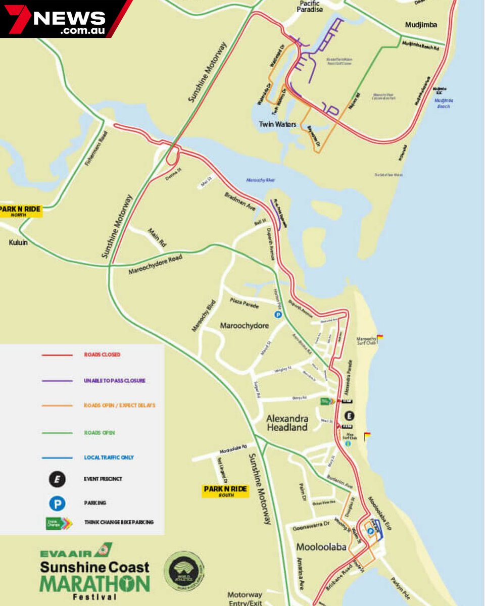 Key roads around the Coast will be closed or face delays this weekend, with more than 15,000 runners out and about for the Sunshine Coast Marathon Festival. 

A full list of impacted roads can be found on the Sunshine Coast Marathon website.

#7NEWS