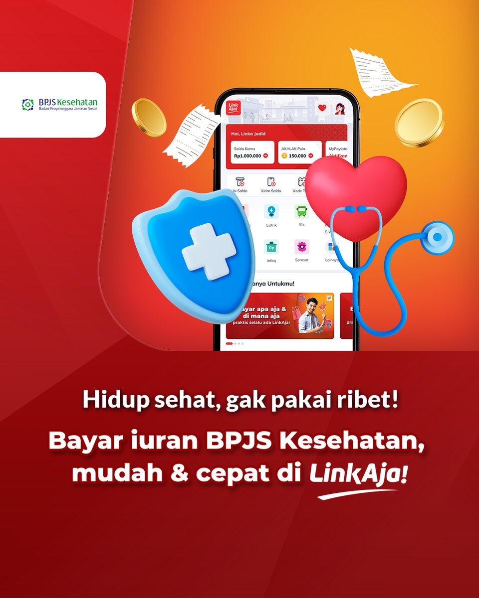 Tinggal klik-klik udah bisa sat-set bayar iuran BPJS Kesehatan di LinkAja.

Cek informasi lengkap di linkaja.id/promo/linkaja-…

Customer Service: livechat.linkaja.id