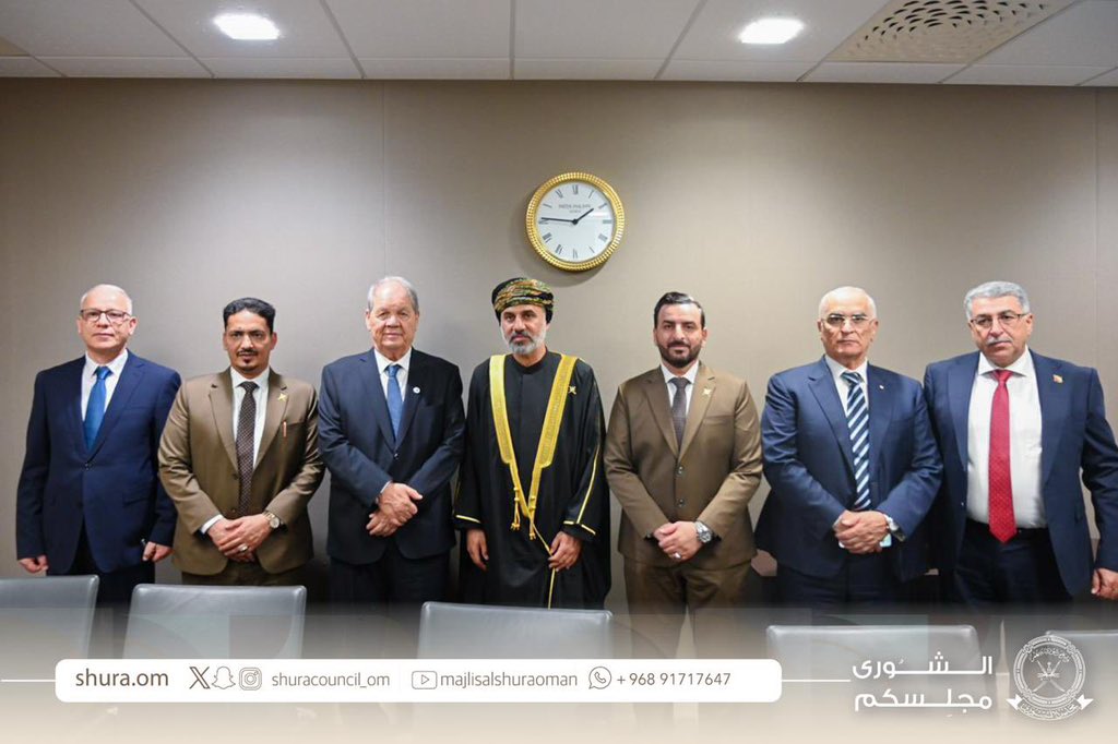 خلال المؤتمر السادس لرؤساء البرلمانات، جرى لقاء مع رئيس المجلس الوطني الفلسطيني، نوقشت فيه تطورات #القضية_الفلسطينية، مع التأكيد على موقف #سلطنة_عُمان الثابت في دعم حقوق الشعب الفلسطيني ورفض محاولات تهجيره بشكل قاطع