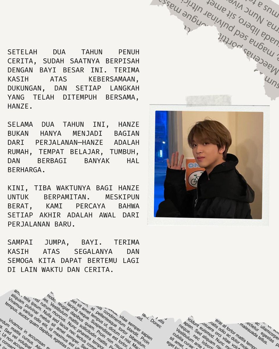 akseleonardo's tweet photo. Terimakasih Hanze Rafello yang sudah menemani selama dua tahun disini.

Berat sekali untuk berpisah dengan Hanze karena dia sudah menjadi orang yang mewarnai hari-hari dengan begitu indah tetapi life must still go on.

So, see you on the next story, bayi kecil.🫡 https://t.co/MjhLUKaWkH