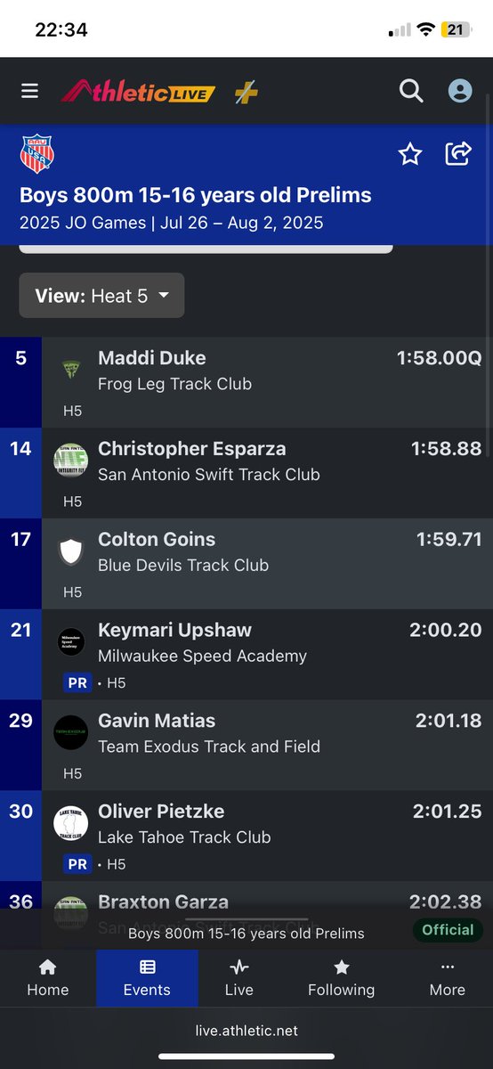 UpshawKeymari's tweet photo. For those who didn’t know i competed at junior olympics in, Houston Tx. I ran the 800 and the 4x4. I came in 4th place in my heat and 21st overall in the 800, and in the 4x4 i was second leg lane 6. We placed 19th ovr and i ran a split of 49.8 https://t.co/rdH0rEXrv6
