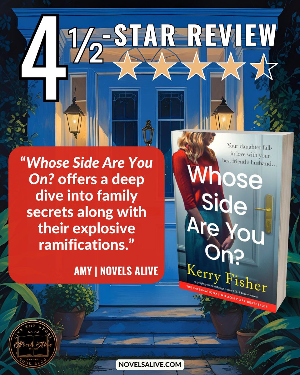 Novels Alive (@novelsalive) on Twitter photo 4.5-STAR REVIEW⭐️⭐️⭐️⭐️💫: WHOSE SIDE ARE YOU ON? By Kerry Fisher <a href="/KerryFSwayne/">Kerry Fisher Author</a> <a href="/bookouture/">bookouture</a> 
👉WHOSE SIDE ARE YOU ON? offers a deep dive into family secrets along with their explosive ramifications. bit.ly/3UH6oxO #bookreview #psychologicalfiction #books #book #reading 4.5-STAR REVIEW⭐️⭐️⭐️⭐️💫: WHOSE SIDE ARE YOU ON? By Kerry Fisher <a href="/KerryFSwayne/">Kerry Fisher Author</a> <a href="/bookouture/">bookouture</a> 
👉WHOSE SIDE ARE YOU ON? offers a deep dive into family secrets along with their explosive ramifications. bit.ly/3UH6oxO #bookreview #psychologicalfiction #books #book #reading