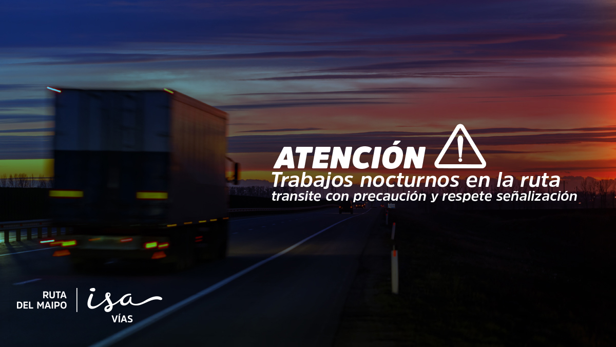 🚧Trabajos en Km 173 calzada dirección sur #Ruta5Sur, sector Teno. ⚠️Al sur 1 pista habilitada. Modere su velocidad y respete señalización.