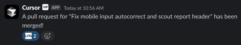 next_gen_seth's tweet image. Using @cursor_ai agents in @SlackHQ is CLUTCH.

[9:38 am] Me: Reviewed the product. ✨ and 🪲&apos;s
[9:44 am] CEO: Let&apos;s speed-run QoL fixes today
[9:53 am] Me: @cursor_ai plz fix
[10:56 am] PR sent, tested, verified, merged, deployed

Simple QoL / polish, but no reason to have cruft…