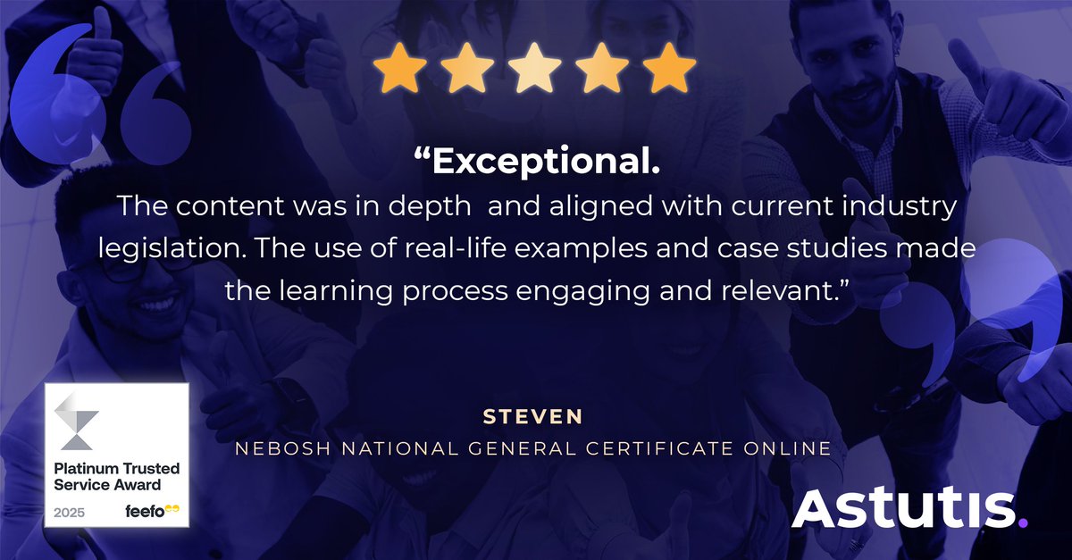 Happy #Feefo Friday! 🎉 We're excited to celebrate the incredible impact our courses are having within the industry! Our commitment to delivering up-to-date, engaging content helps you stay ahead of the curve and excel in your role. #NEBOSH