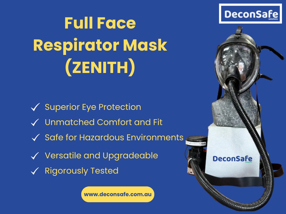 Decon_Safe's tweet photo. 🛡️Stay safe with the Zenith Full Face Respirator Mask, with superior comfort, eye protection &amp; trusted for hazardous work like asbestos removal. Expert advice from Deconsafe Solutions.
📞 02 8111 5858 | 
🔗https://t.co/NlQU2VF2T2
#SafetyFirst #RespiratorMask #Deconsafe https://t.co/KTzolTJK3U
