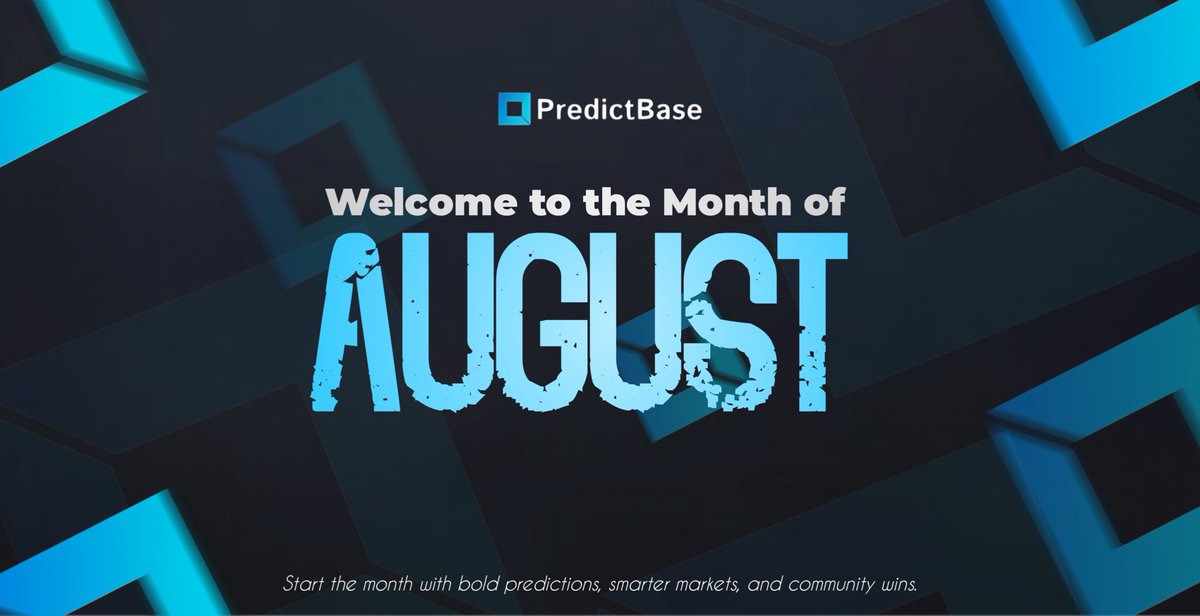 ☀️Welcome to August, everyone! 

🔥 July was a massive month for <a href="/PredictBase/">PredictBase</a> — here’s what we achieved:

• Launched our official AI agent: PrediBot 
• $300K+ volume &amp; 2,500+ active users 
• 1,000+ markets created 
• Integrated into <a href="/baseapp/">Base app</a> 
• EIP-5792 live — no more