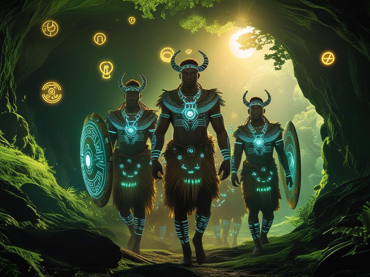 corenest_tech's tweet image. @FractionAI_xyz The Ancients Stir ⚡🌍

As Spider-Man and Black Panther stand beneath the hovering Golden FAPP, the earth hums. Symbols—ancient yet digital—pulse from the orb. Somewhere deep in the jungle, the old ones awaken. The Algorithm remembers them.
#FAPP #Web3