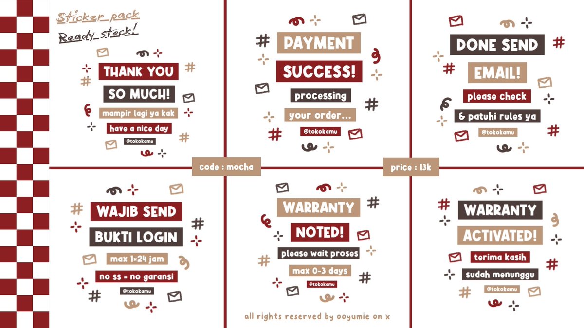 help repost please... thank u : ⭐ ! 

halooo, aku mau FLASHSALE sticker pack ba ini menjadi 1Ok sajaaa, sudaa free retext for all spess yap. lesgooo cek alt for more and ketuk dm qu jika berminat iaa : 🍀🍒 ! 

#zonauang