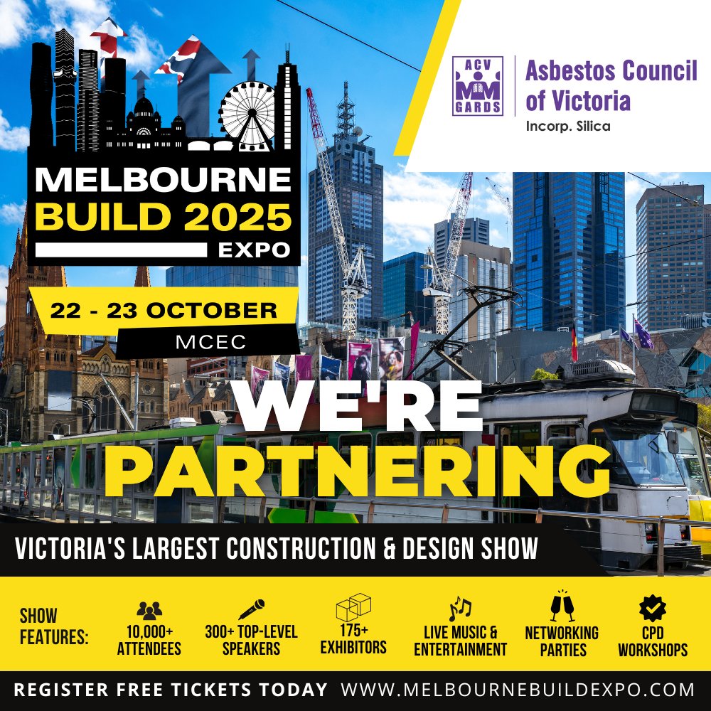 ACV_GARDS's tweet photo. ACV/GARDS is partnering with #melbournebuild 2025!!
@MelbourneBuildExpo is Victoria’s largest and leading construction &amp; design show. 
Register: https://t.co/c4PbT2QWWZ
22 Oct 2025: 9:30am-5:30pm
23 Oct 2025: 9:30am-5:30pm
1 Convention Centre Pl, South Wharf VIC
See you there!👍 https://t.co/xyORfn8Hhi