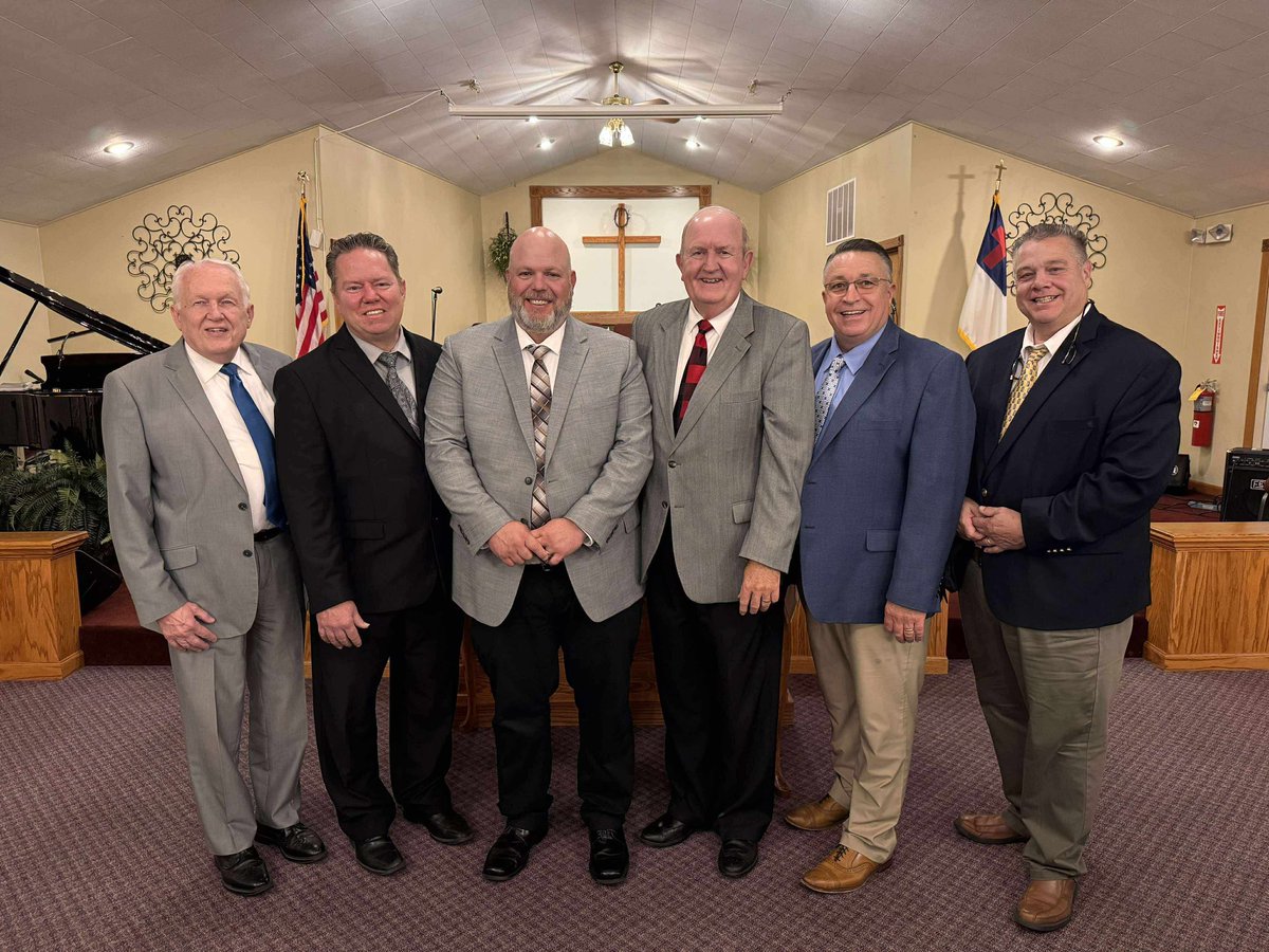 Jubilee ended tonight at Calvary Baptist Church in Brazil, Indiana.  The Lord blessed us with a wonderful wk! From l-r Evang Gary Shock, Evang Brady Rochester, Pastor Jason Selby Calvary BC , Pastor Jim Gilbert Indpls, IN, Pastor Andy Phipps LBC Muncie, IN &amp; Evang David Frazie