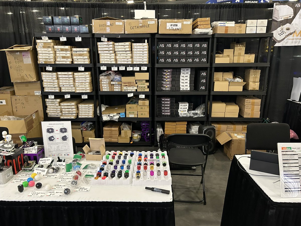 Attasa's tweet photo. We are happy to exhibit #EVO2025 on Aug. 1-3

Please visit our booth at E3

ASI #GoldenLever #VB1 #VM6R #LVL
Brook #Starburst
Gafro #Limes #LITERAS
hokage #Maziora
Qanba #Gravity
Sanwa #JLX2
Seimitsu #NOBILever
etc.

Modding service

#SAPPHIRE test play

See you on tomorrow https://t.co/szkI5Ypnvq