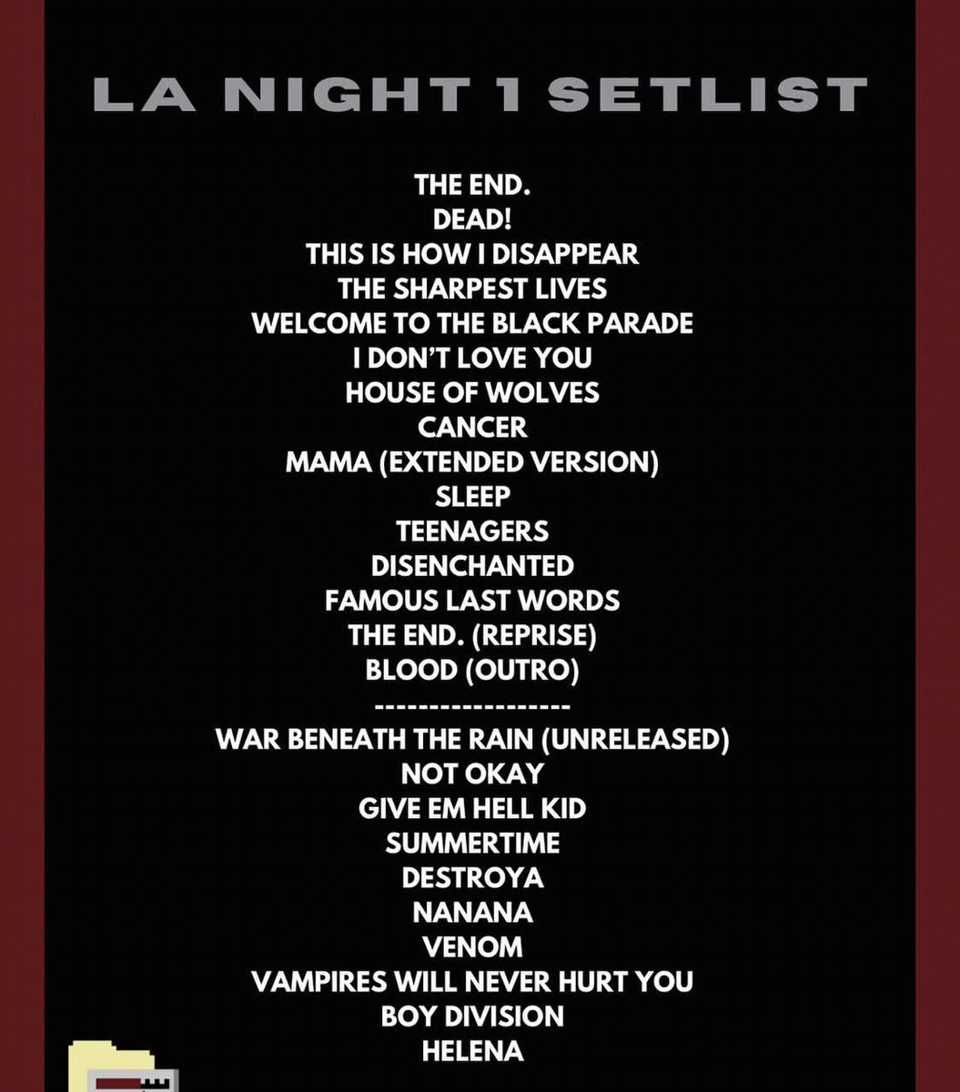 MCR_Malaysia's tweet image. This is what you can imagine for MY CHEMICAL ROMANCE Live In KL setlist for both nights

FULL OF HITS SONGS &amp;amp; SURPRISE!
📷the_mcr_archive

#MCRLiveInKL