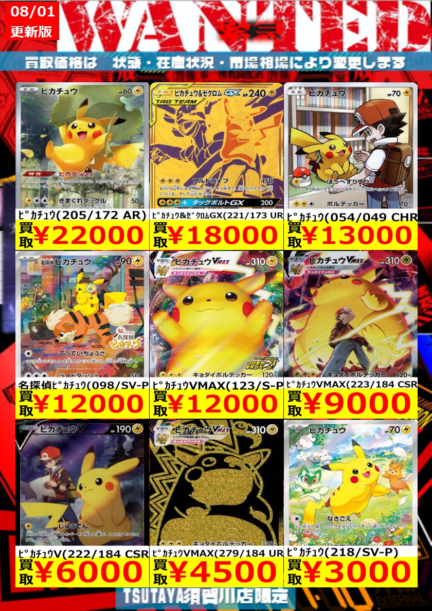 【廃盤 完売品】ピカチュウ メス クローゼット TSUTAYA須賀川店 トレカ専用 on X: