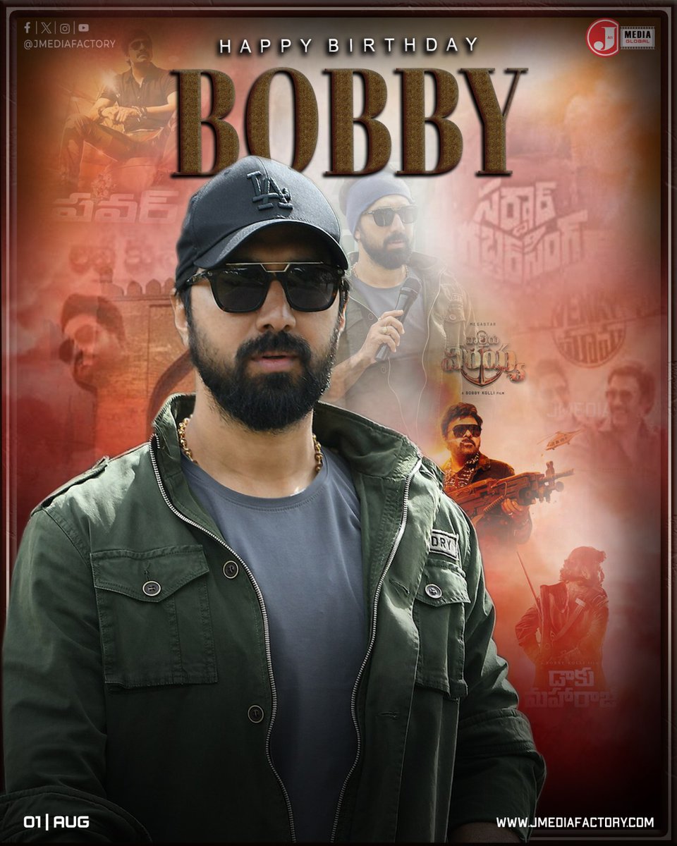Team <a href="/JMedia_Factory/">JMediaFactory</a>
Wishing the brilliant filmmaker and blockbuster mastermind #KSRavindra, fondly known as <a href="/dirbobby/">Bobby</a> #DirectorBobby, a spectacular Happy Birthday! 🎉🎬
Here’s to a year filled with cinematic brilliance, success, and unforgettable stories! ✨🔥

#HBDBobbyKolli
