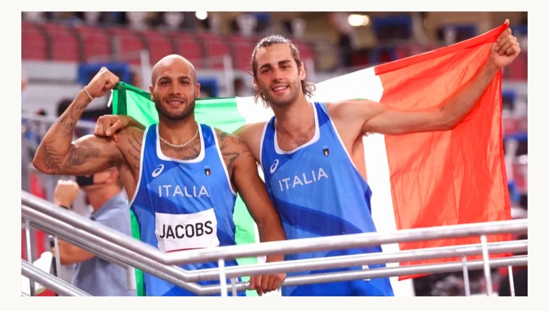 I minuti "d'oro" della storia olimpica italiana: Marcell Jacobs e Gianmarco Tamberi.
Tokyo, 1.8.2021.
4 anni fa. 
Vi ricordate dove avete visto i 100 metri e la gara di salto in alto?